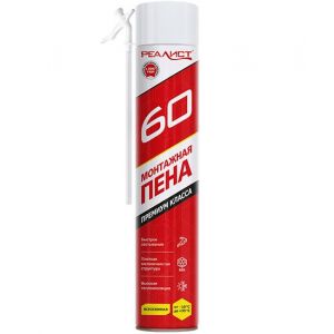 Пена монтажная бытовая REALIST Red, 60л всесезонная