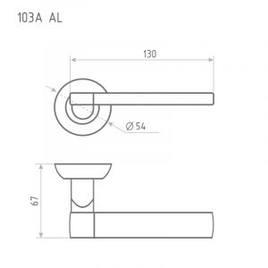 Ручка дверная 103 А AL Хром