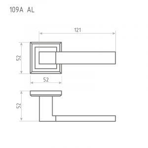 Ручка дверная 109 К AL Хром