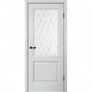 Дверь межкомнатная MONE M93 Эмалит серебристый со стеклом